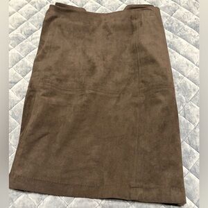 J. Jill Rich Brown Velour like Pencil Skirt